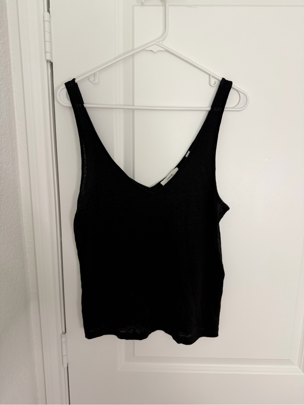Vince Black V-Neck Tank Top - Sleeveless Ribbed Style
